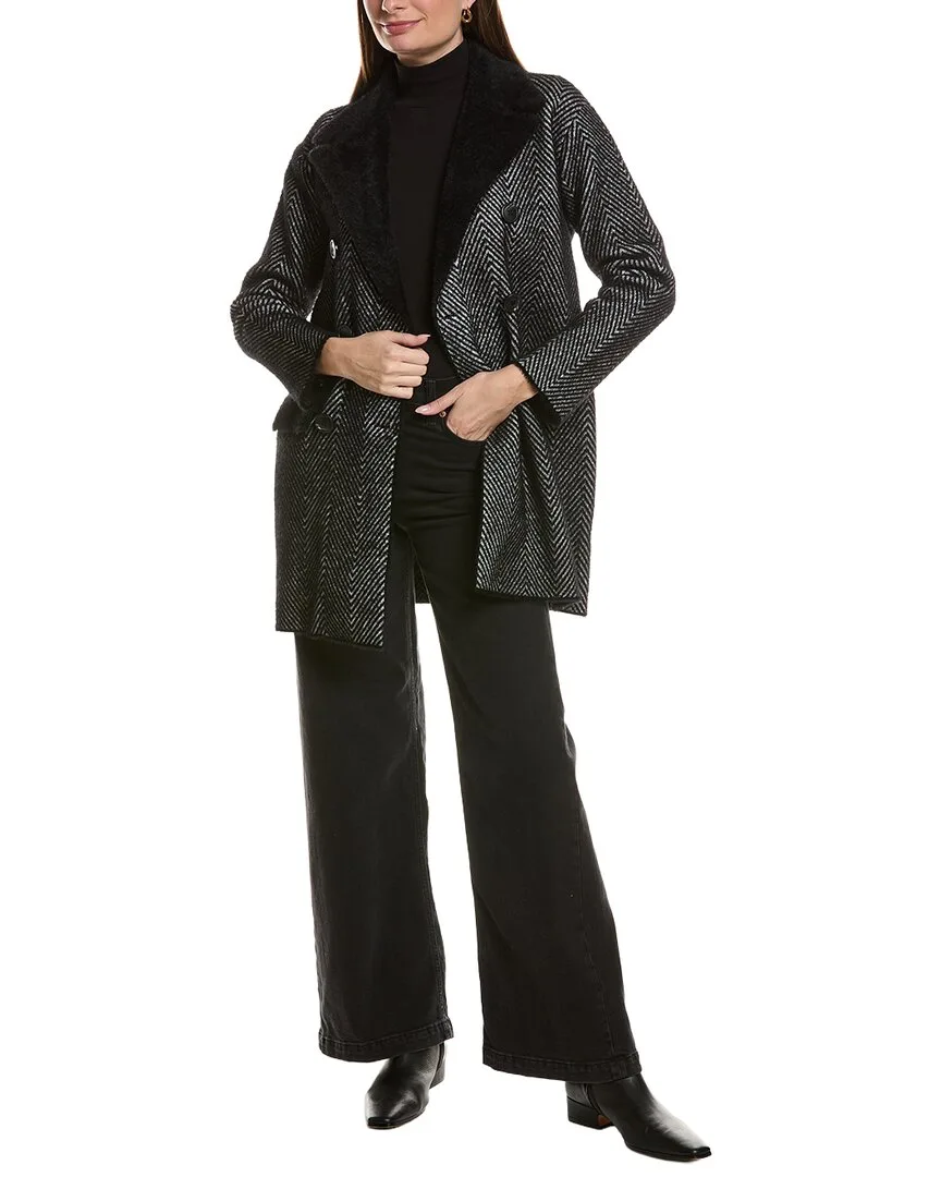 Mid-Length Double Breasted Chevron Blazer Coat by Nvlt