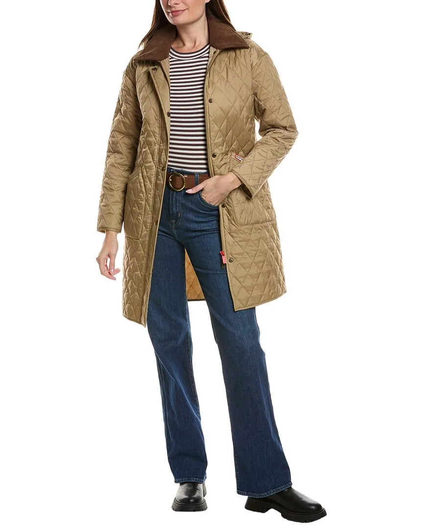 Alison Barn Inspired Diamond Quilt Hooded Coat