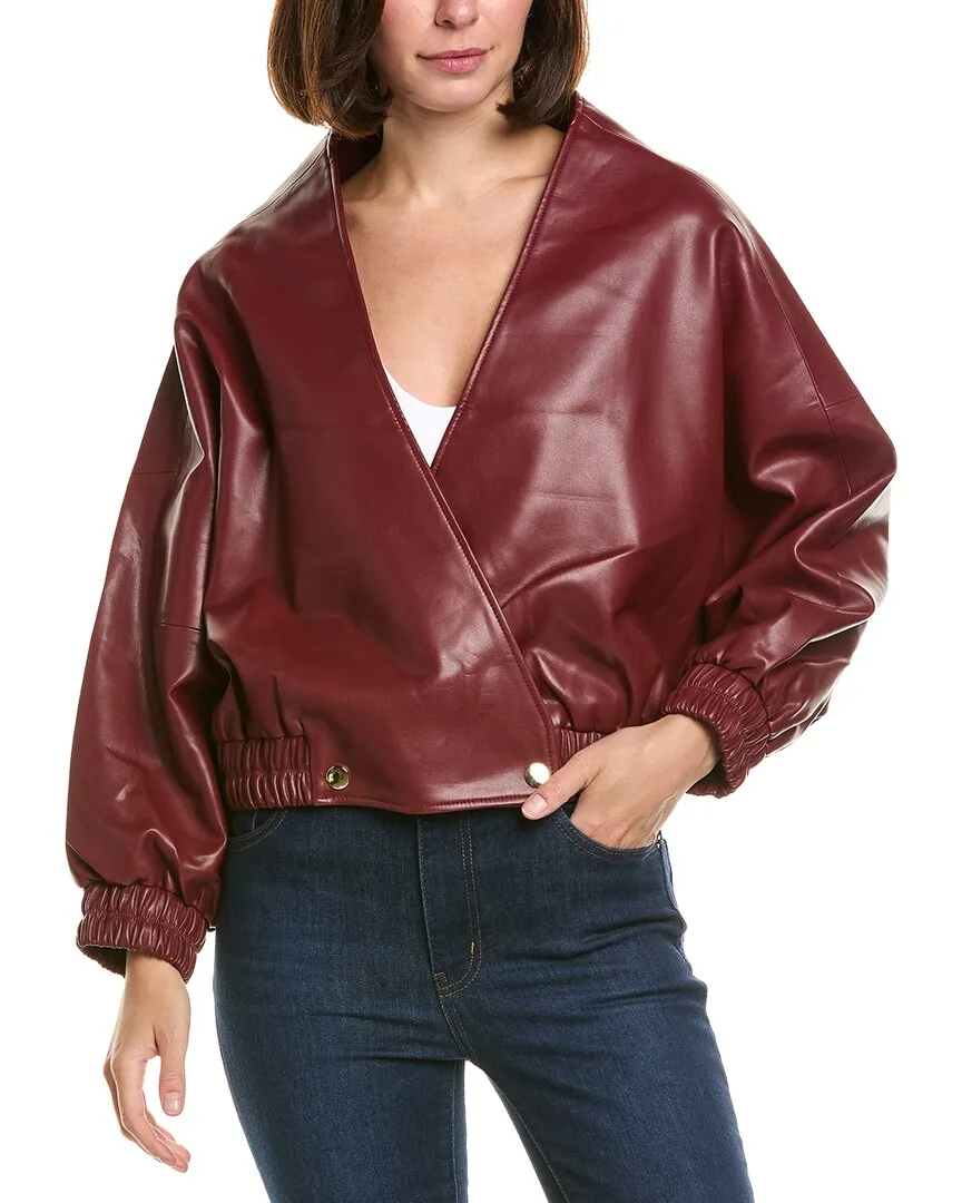 Wrap Faux Leather Jacket