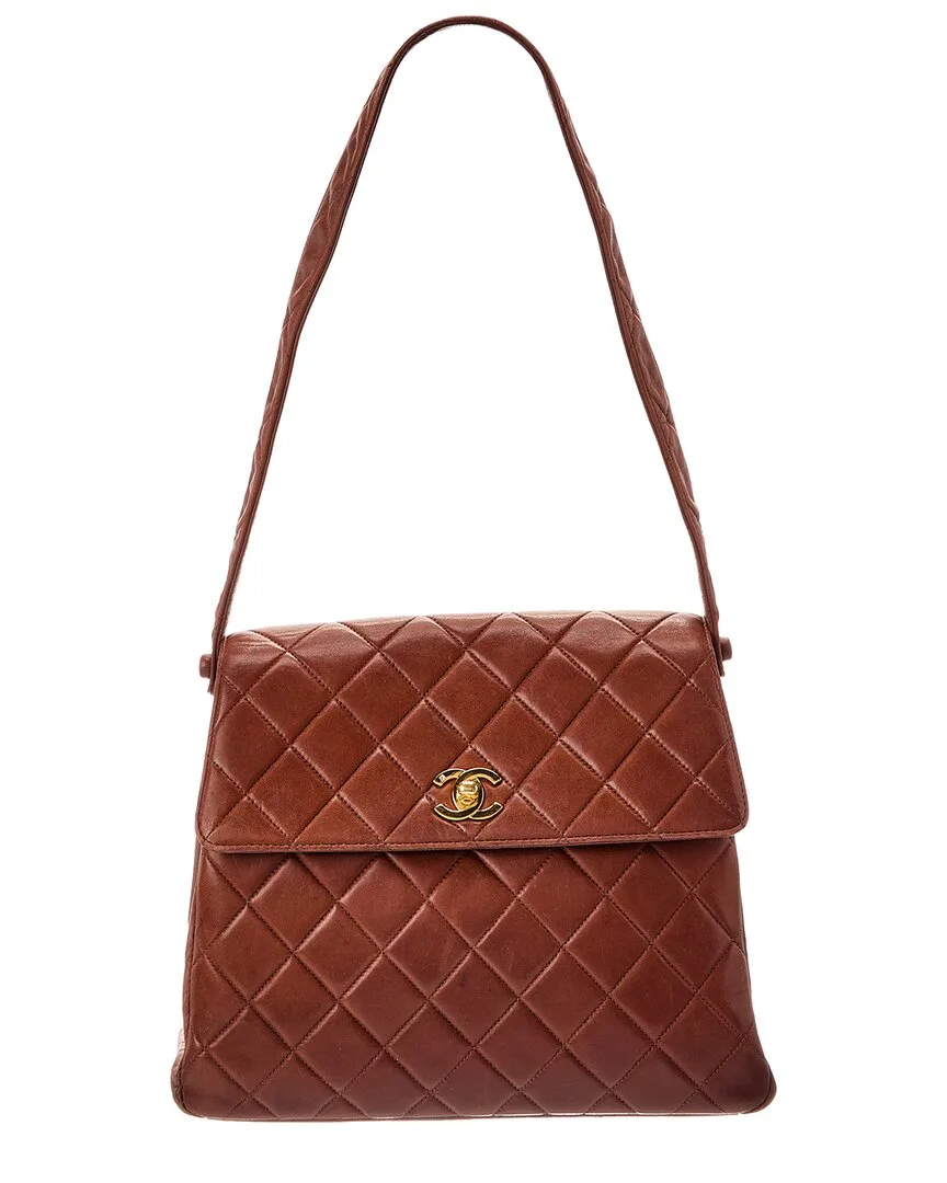 Camel Quilted Lambskin Leather Cc Hobo Bag (authentic Pre-Loved) by CHANEL