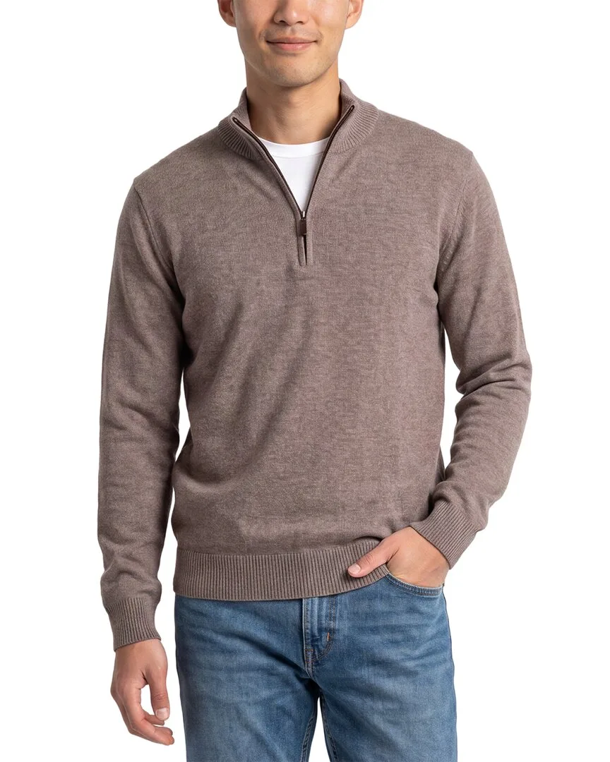 100% Cashmere Mock Neck 1/4-Zip 100% Cashmere Sweater