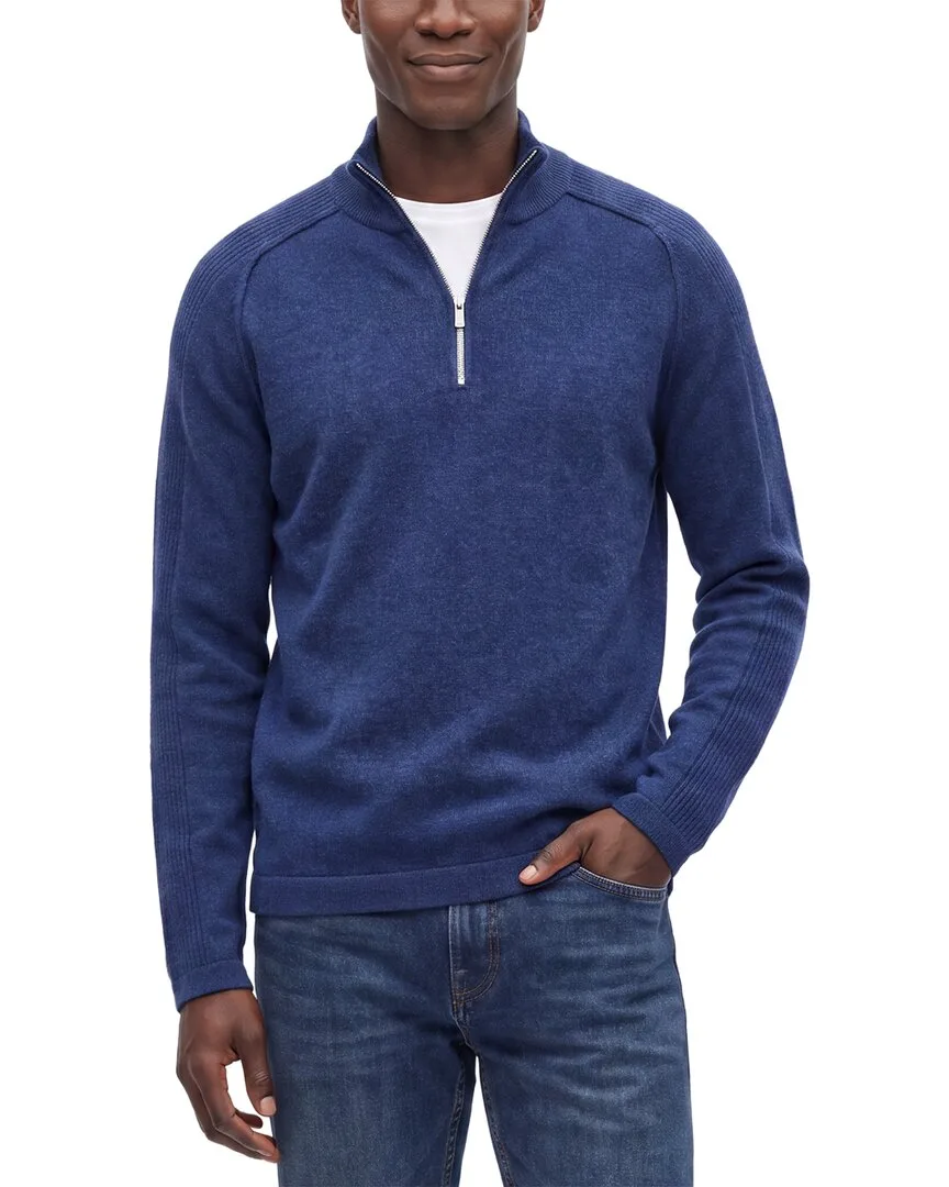 100% Cashmere Mock Neck 1/4-Zip 100% Cashmere Sweater by Forte