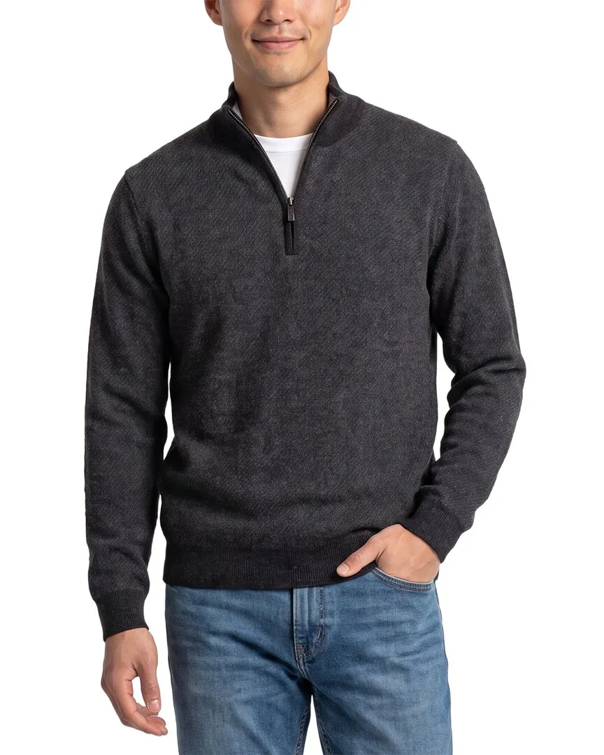 100% Cashmere Mock Neck 1/4-Zip 100% Cashmere Sweater by Forte