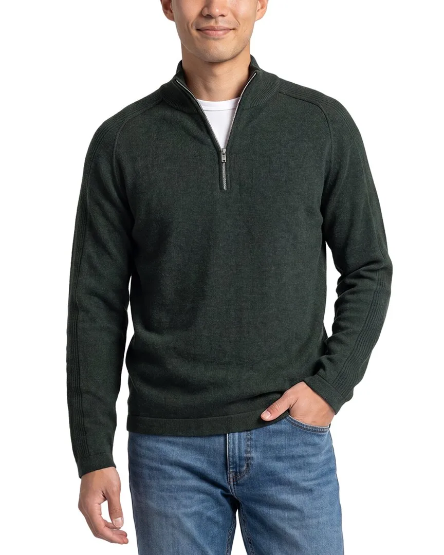 100% Cashmere Mock Neck 1/4-Zip by Forte