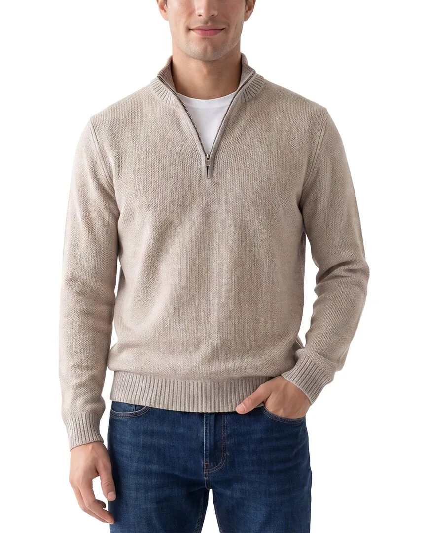 100% Cashmere Mock Neck 1/4-Zip 100% Cashmere Sweater by Forte