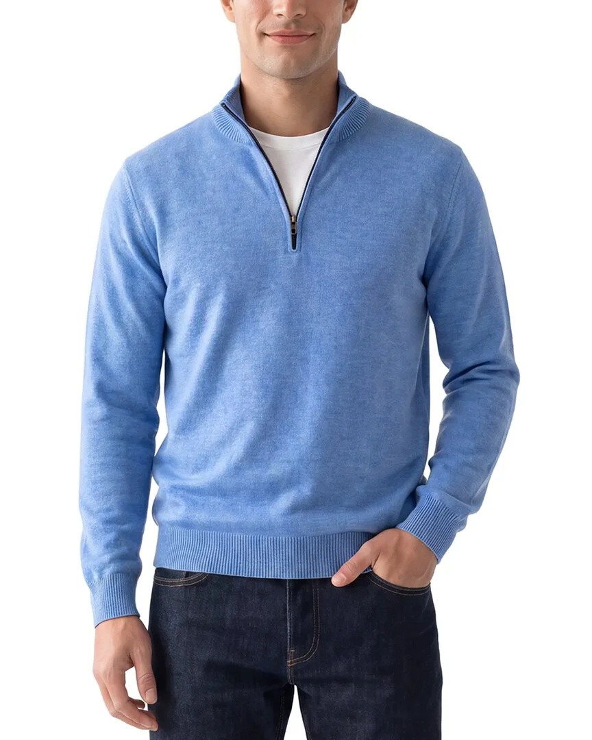 100% Cashmere Mock Neck 1/4-Zip 100% Cashmere Sweater by Forte