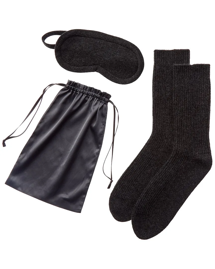 Cashmere Eye Mask & Sock Set with Drawstring Pouch by Sofia Cashmere