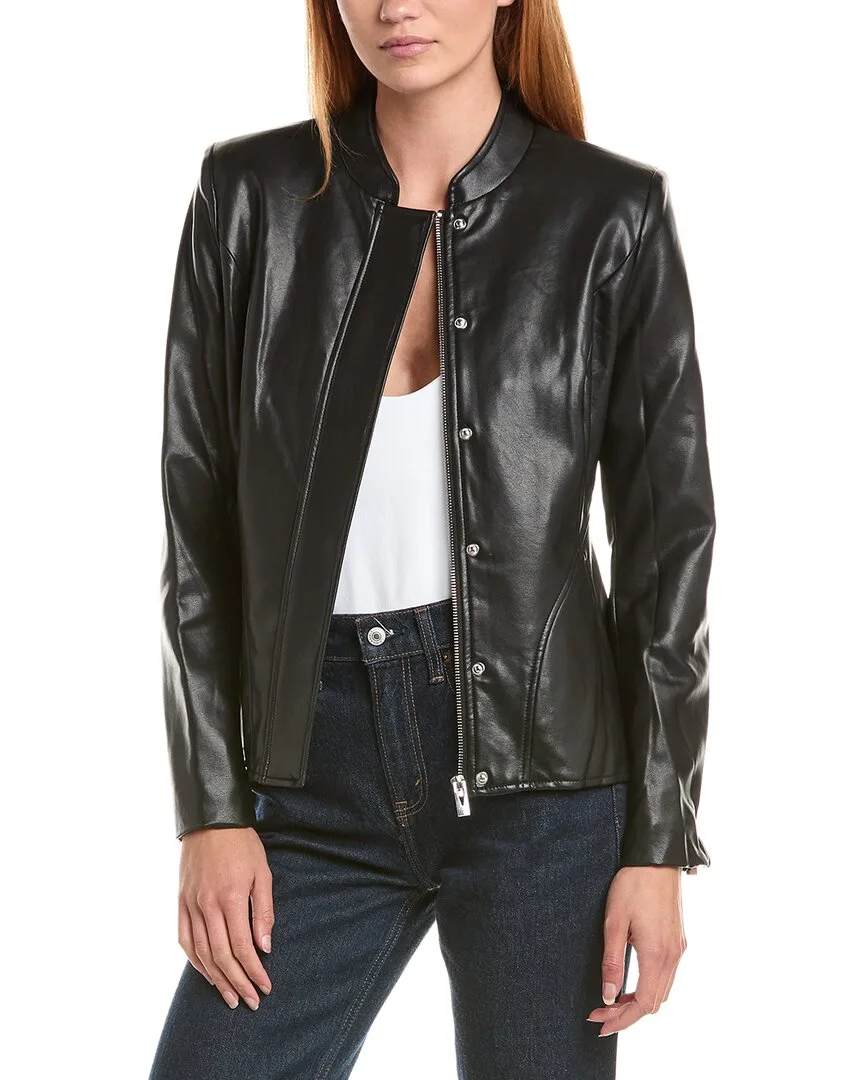 Peplum Faux Leather Jacket by Via Spiga