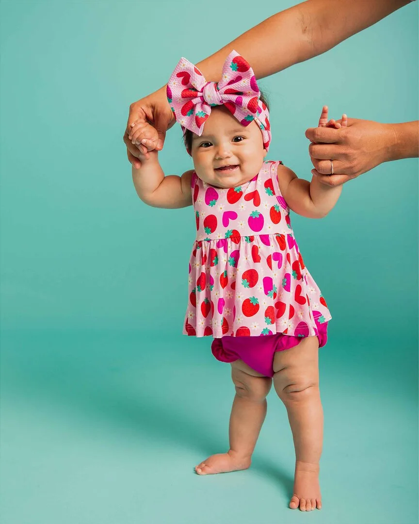 Berry in Love Sleeveless Peplum Top Set by Bums & Roses