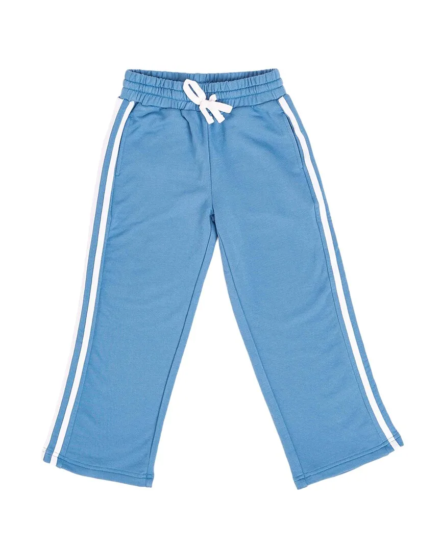 Slide Blue Straight Leg Fleece Pants by Bums & Roses