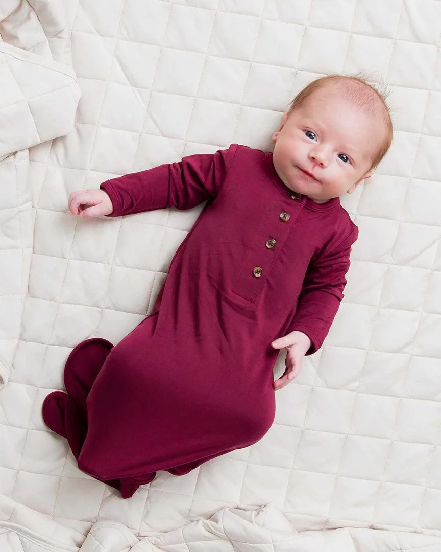 Berry Dramatic Knotted Gown by Bums & Roses