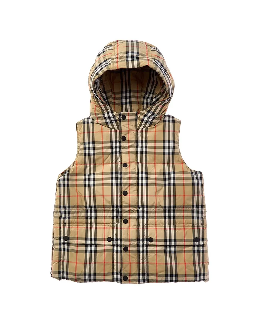 Check Puffer Down Gilet by Burberry