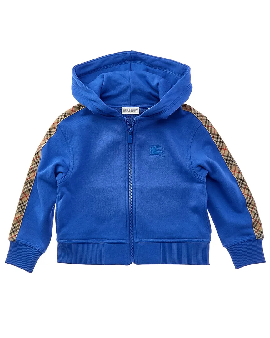 Check Trim Zip Hoodie by Burberry