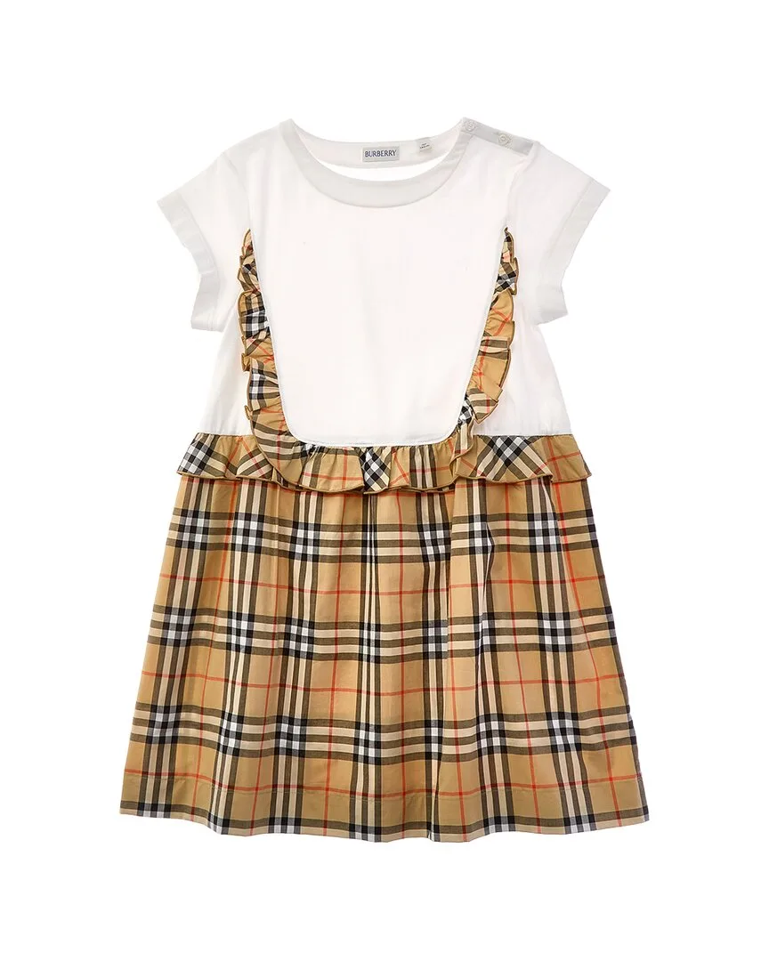Check Trim Stretch Dress by Burberry