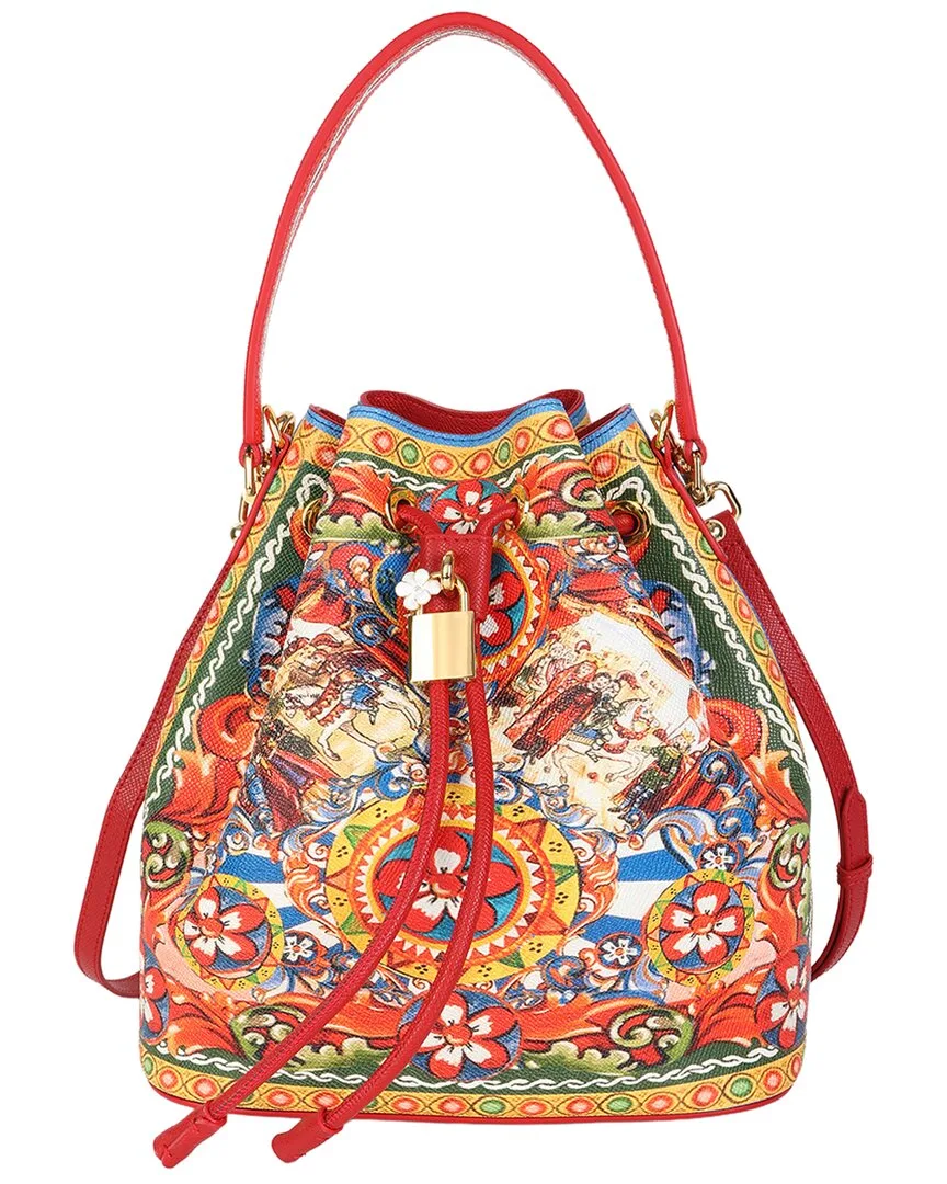 Saffiano Leather Painted Leather Bucket Bag by Tiffany & Fred Paris