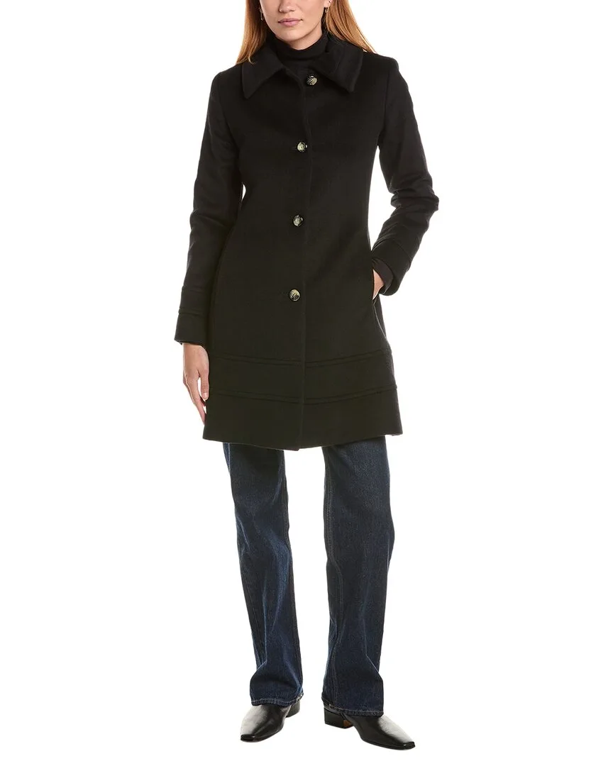 Fit & Flare Wool-Blend Coat by Fleurette