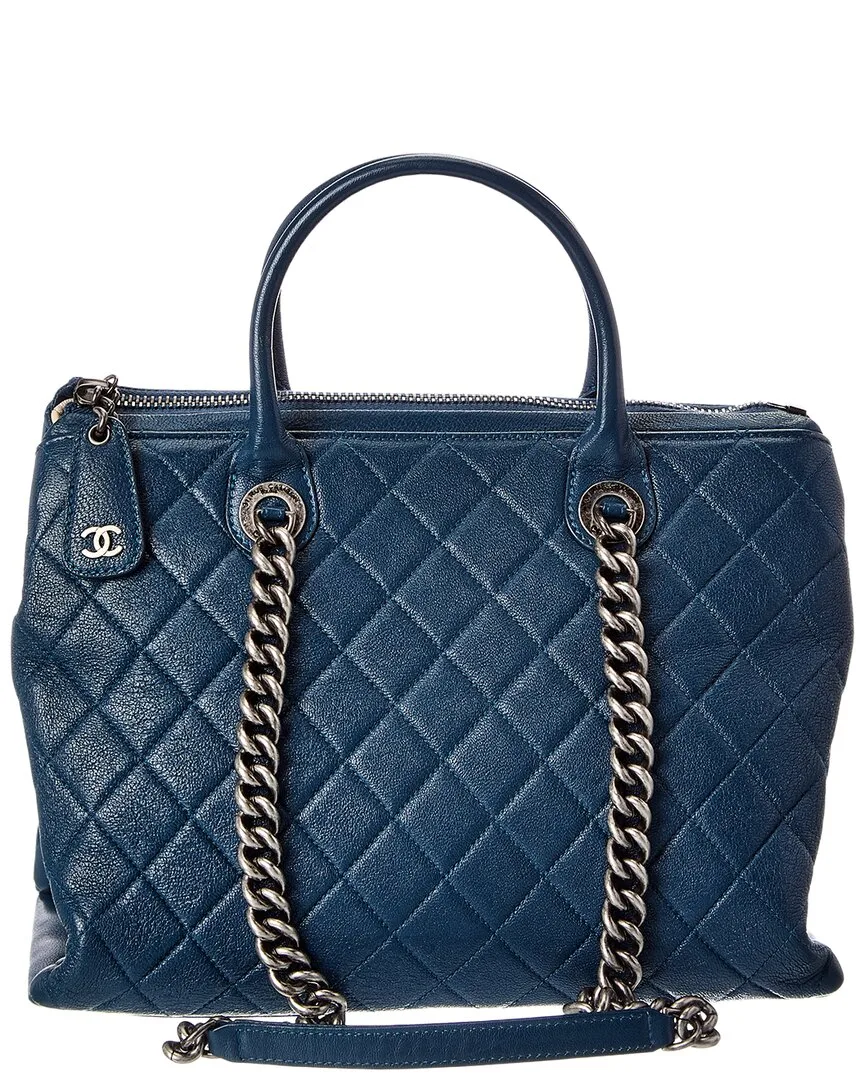 Gucci Dark Brown Guccissima Calf Leather Medium Punch Tote (authentic Pre-Loved) by CHANEL