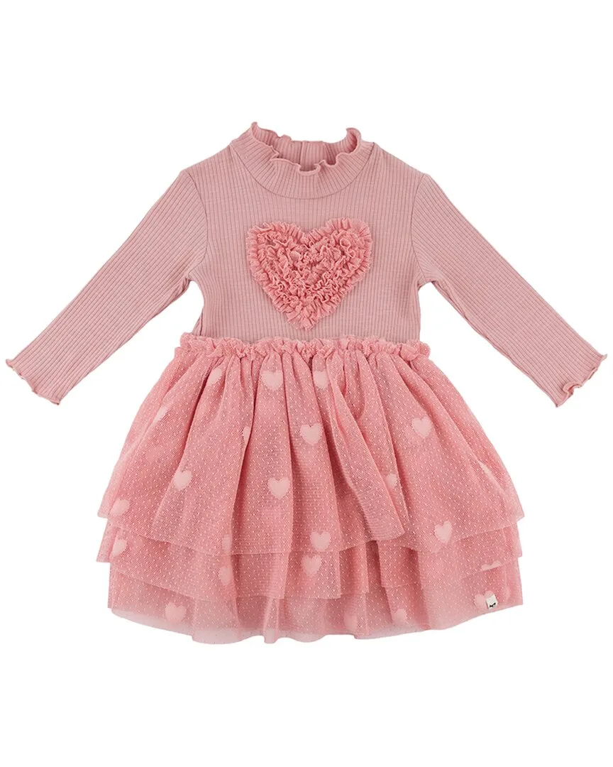 Triple Ruffle Heart Rib Aria Tutu Dress by Oh Baby