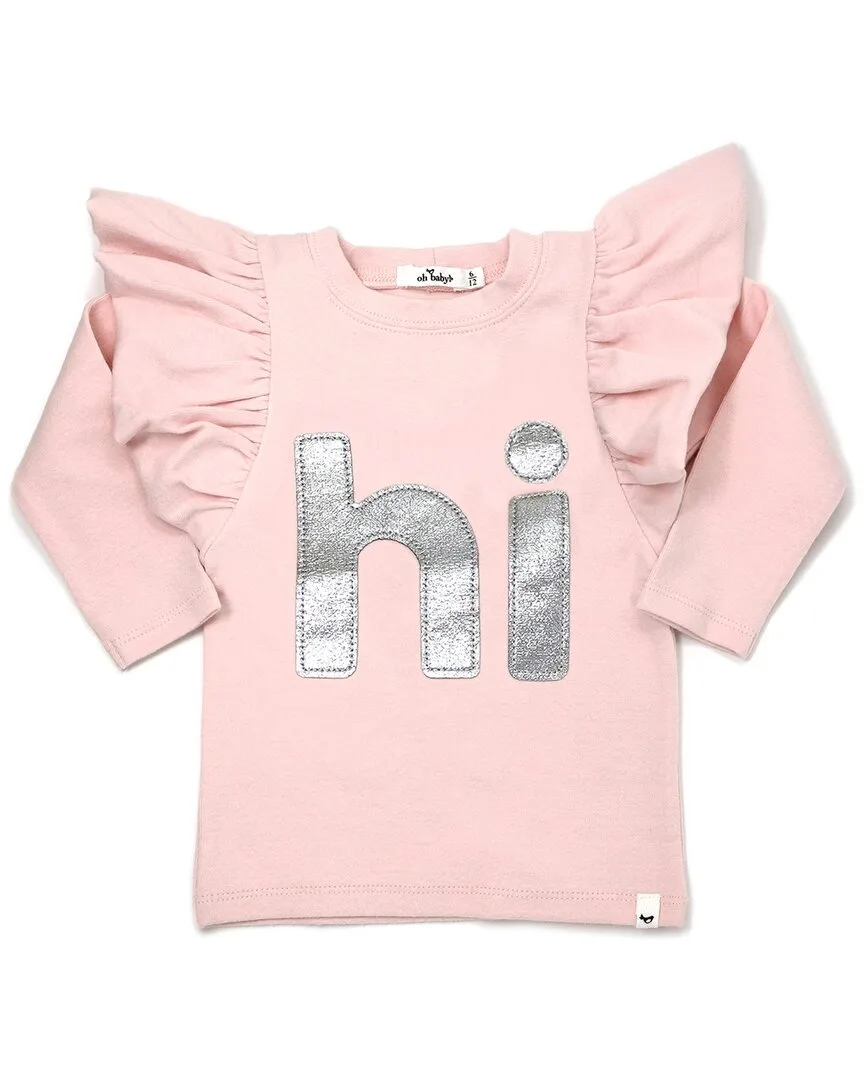 Hi Velvet Butterfly Sleeve Tee by Oh Baby