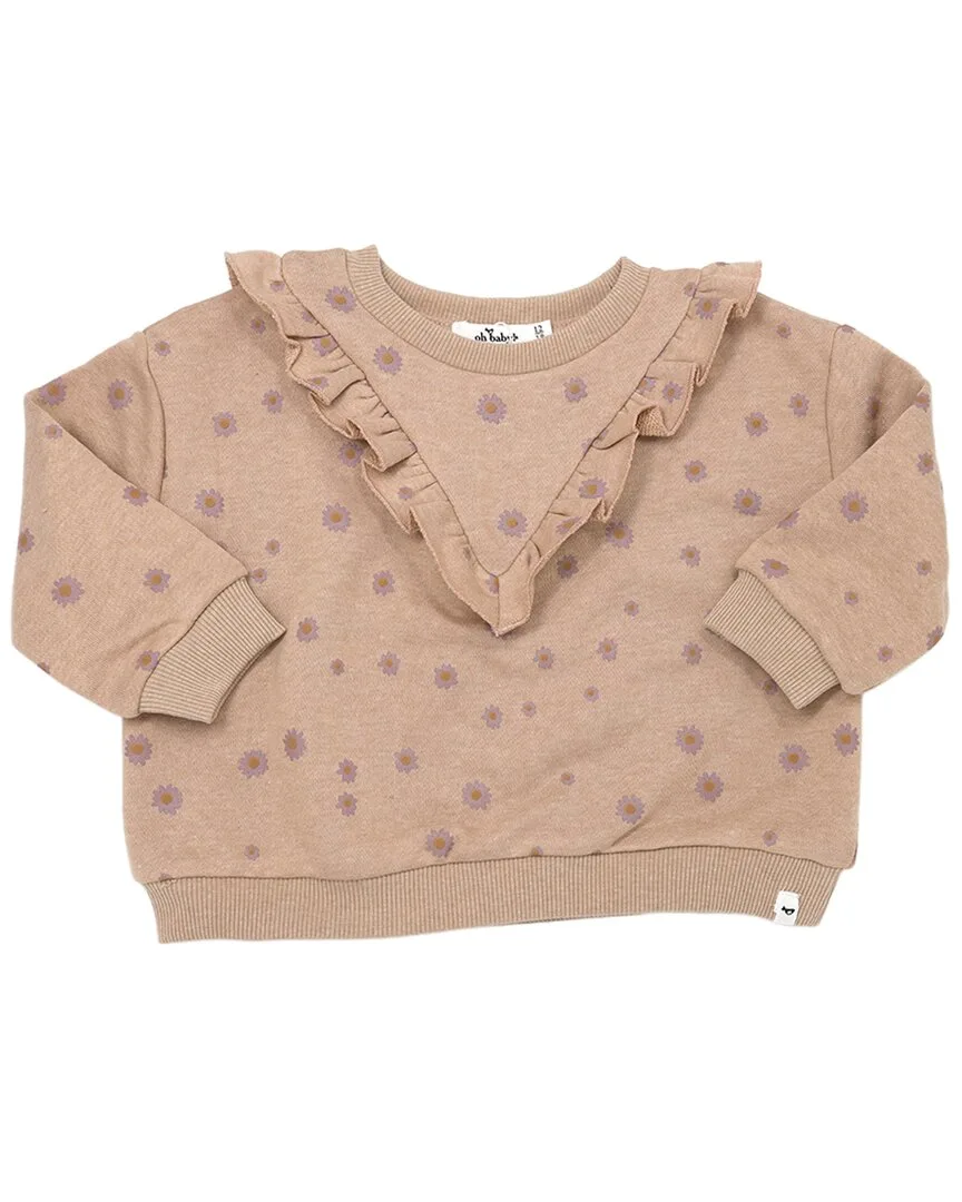 Mini Daisies V-Ruffle Boxy Sweatshirt by Oh Baby
