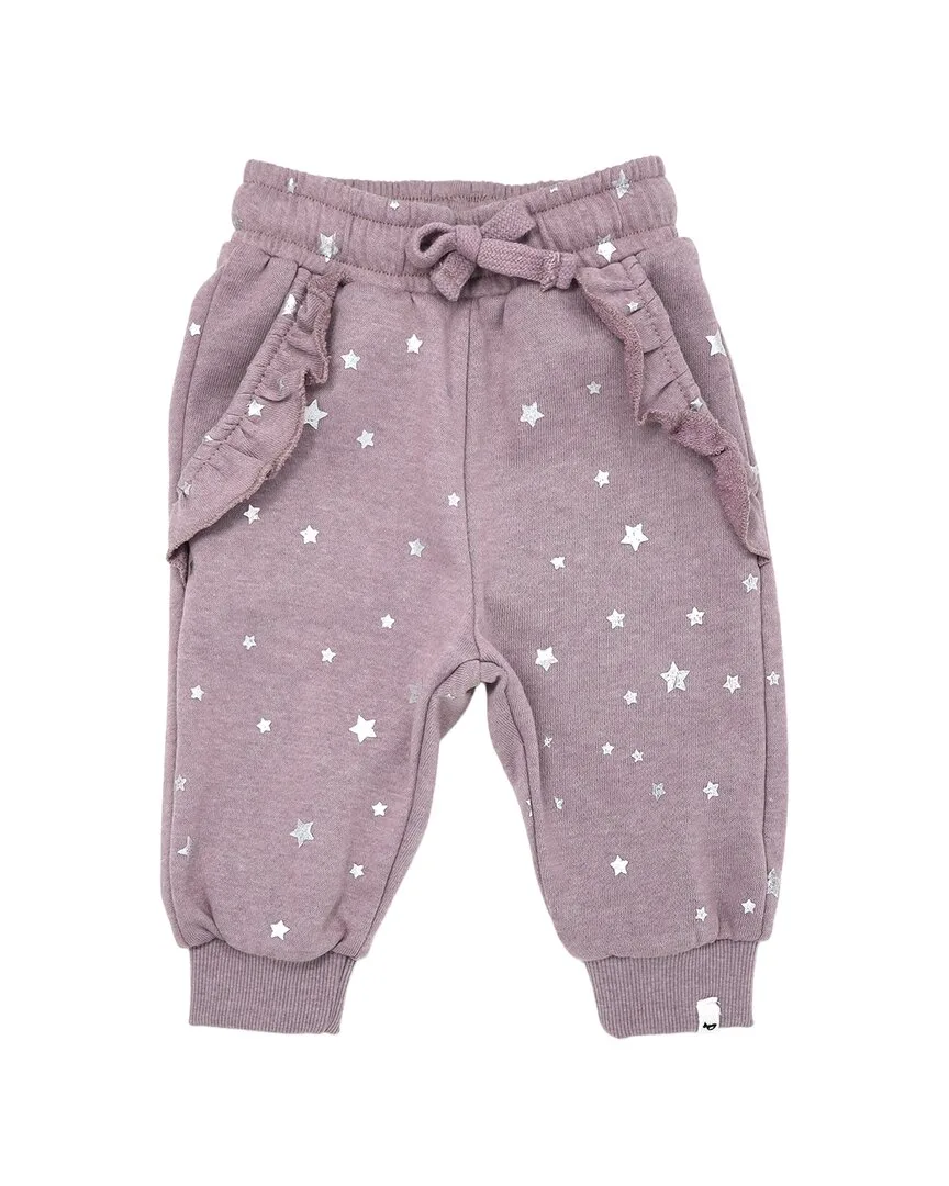 Mini Silver Stars Ruffle Pocket Jogger by Oh Baby