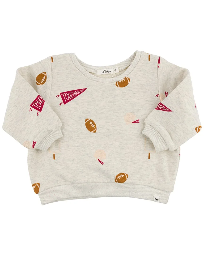 Football Print Brooklyn Boxy Sweatshirt by Oh Baby