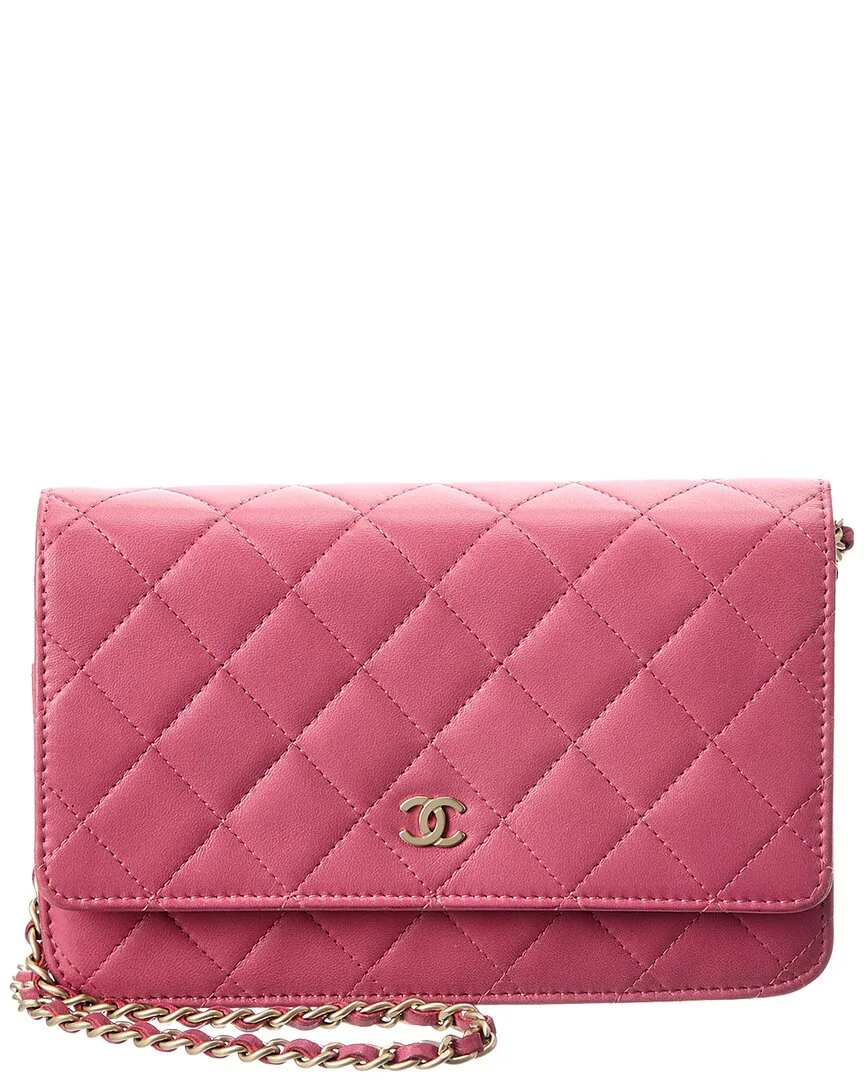 Pink Lambskin Wallet on Chain (authentic Pre-Loved) by CHANEL