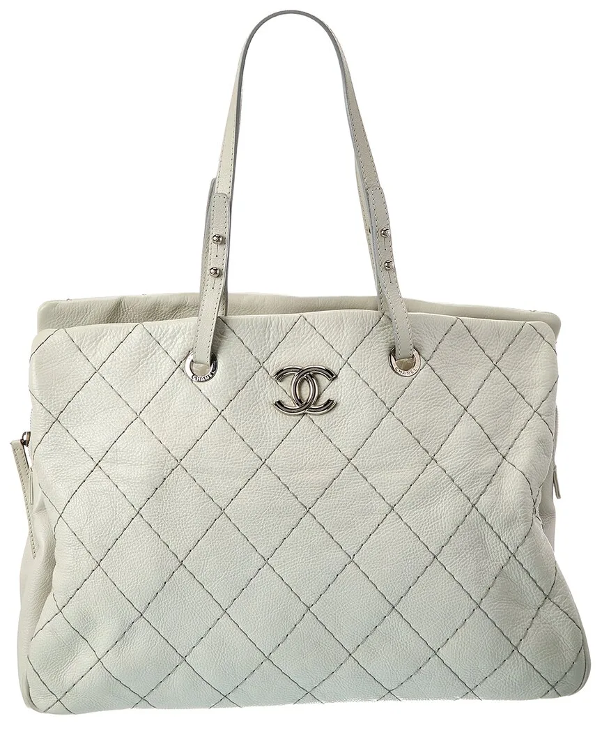 Beige Quilted Calfskin Chain Shoulder Bag (authentic Pre-Loved) by CHANEL
