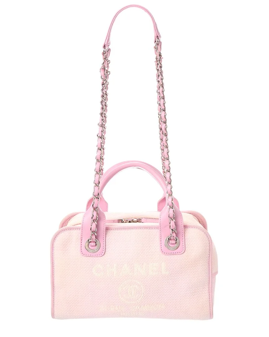 Pink Canvas Deauville Bowling Bag (authentic Pre-Loved) by CHANEL