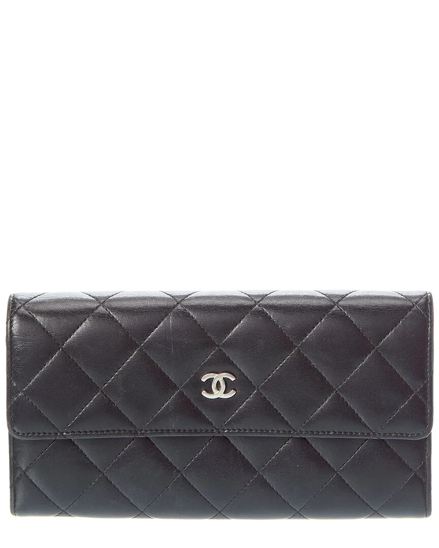 Black Lambskin Wallet (authentic Pre-Loved) by CHANEL
