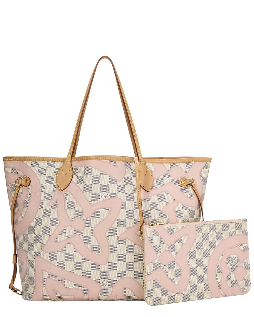 Pink Damier Azur Coated Canvas Azur Tahitienne Neverfull mm (authentic Pre-Loved) by Louis Vuitton