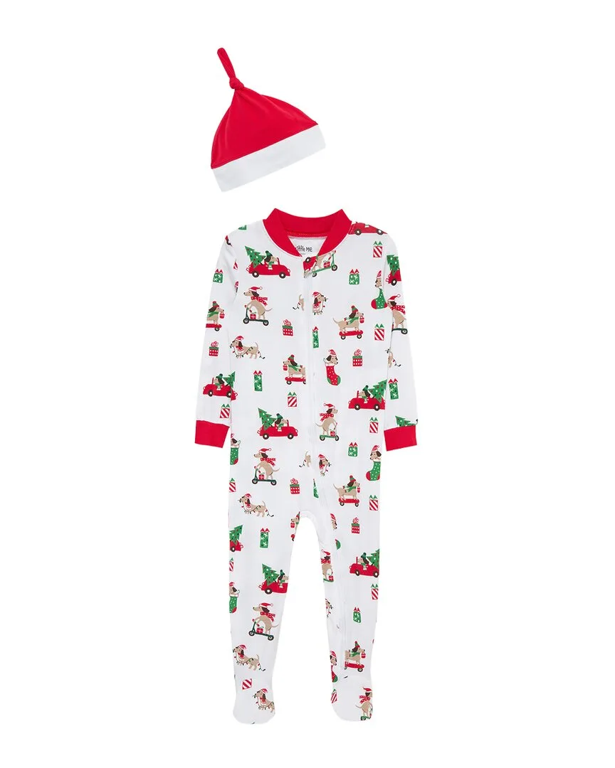Puppy Zip Front Footie by Little Me