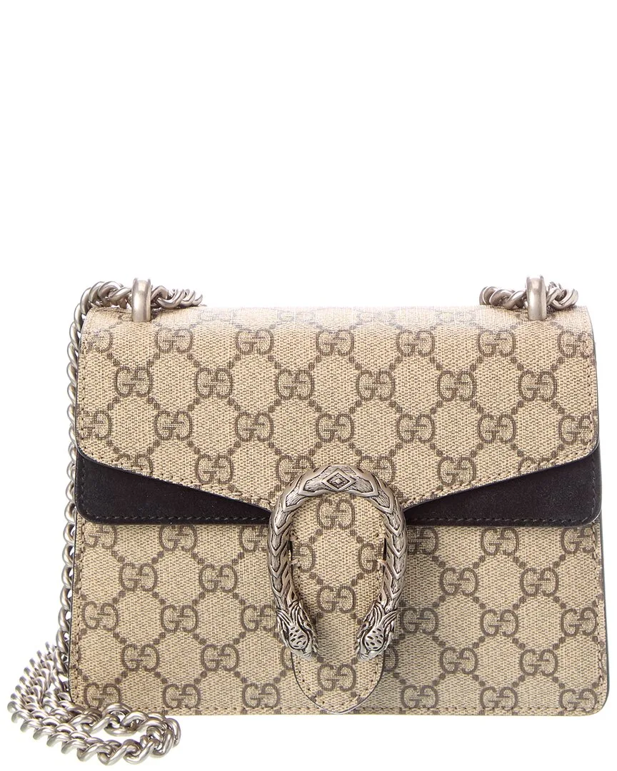 Black Coated Canvas & Leather Dionysus Shoulder Bag Mini (authentic Pre-Loved) by Gucci