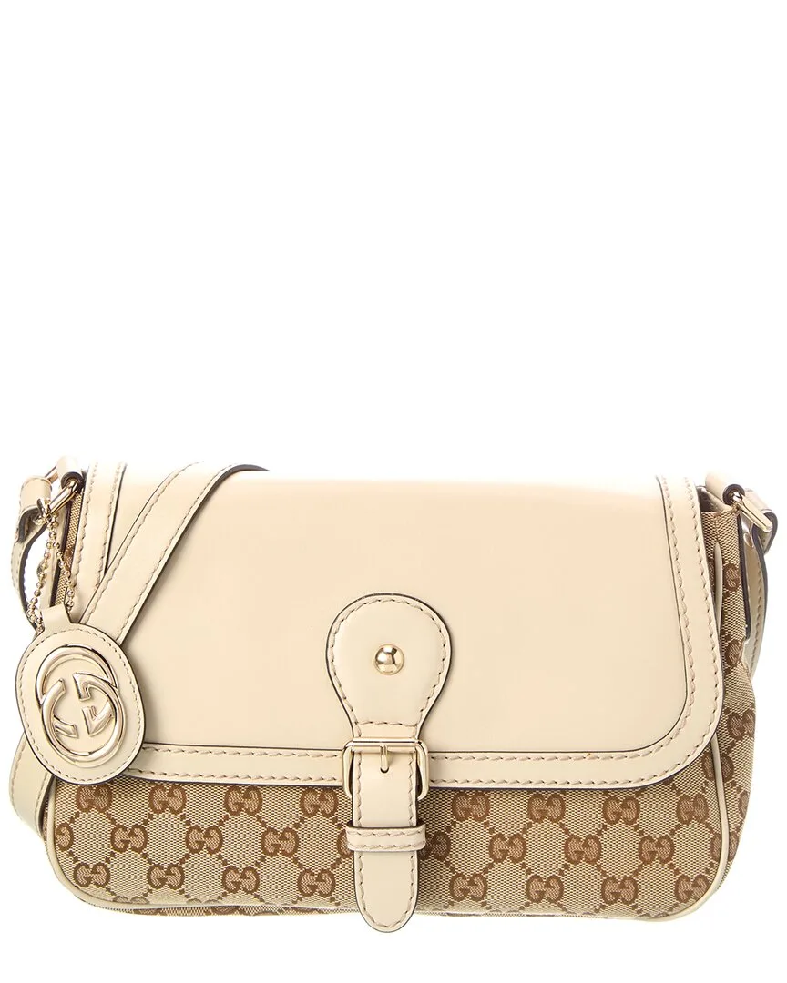 White Canvas & Leather Sukey Crossbody (authentic Pre-Loved) by Gucci