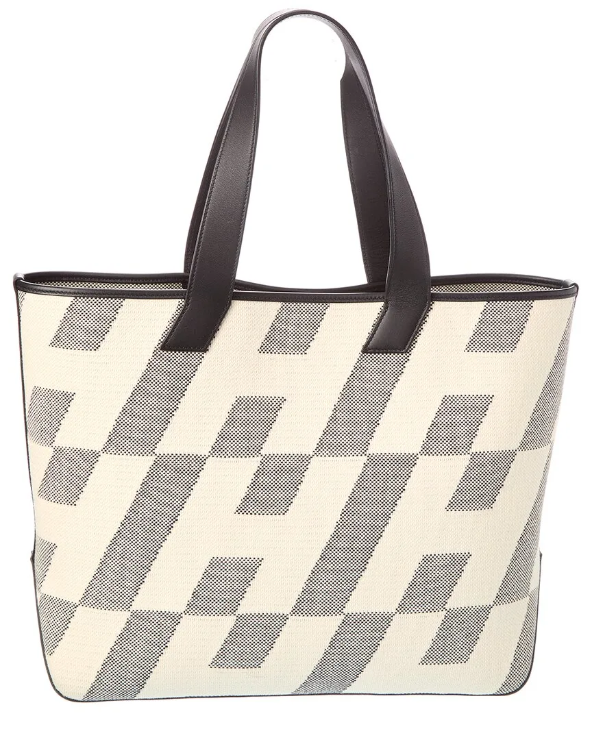 Black Canvas Cabas H En Biais Tote 40 (authentic Pre-Loved) by Herms