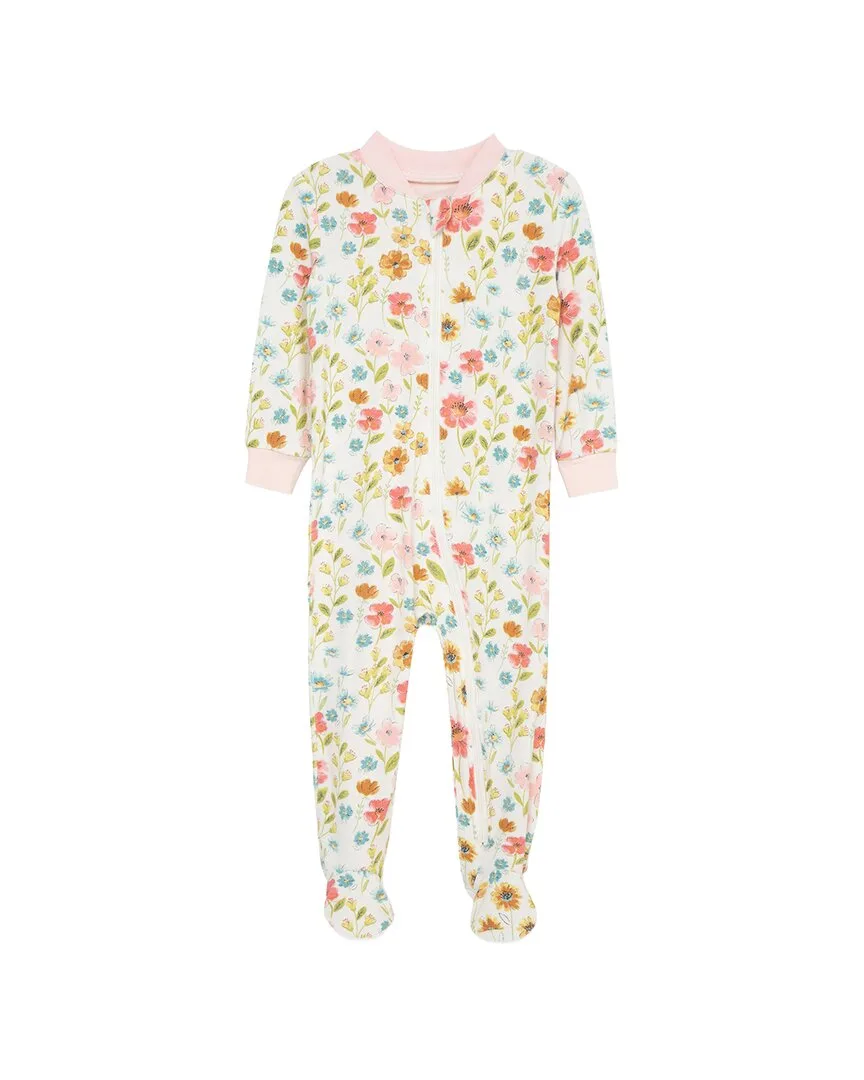 Floral Zip Front Footie by Little Me