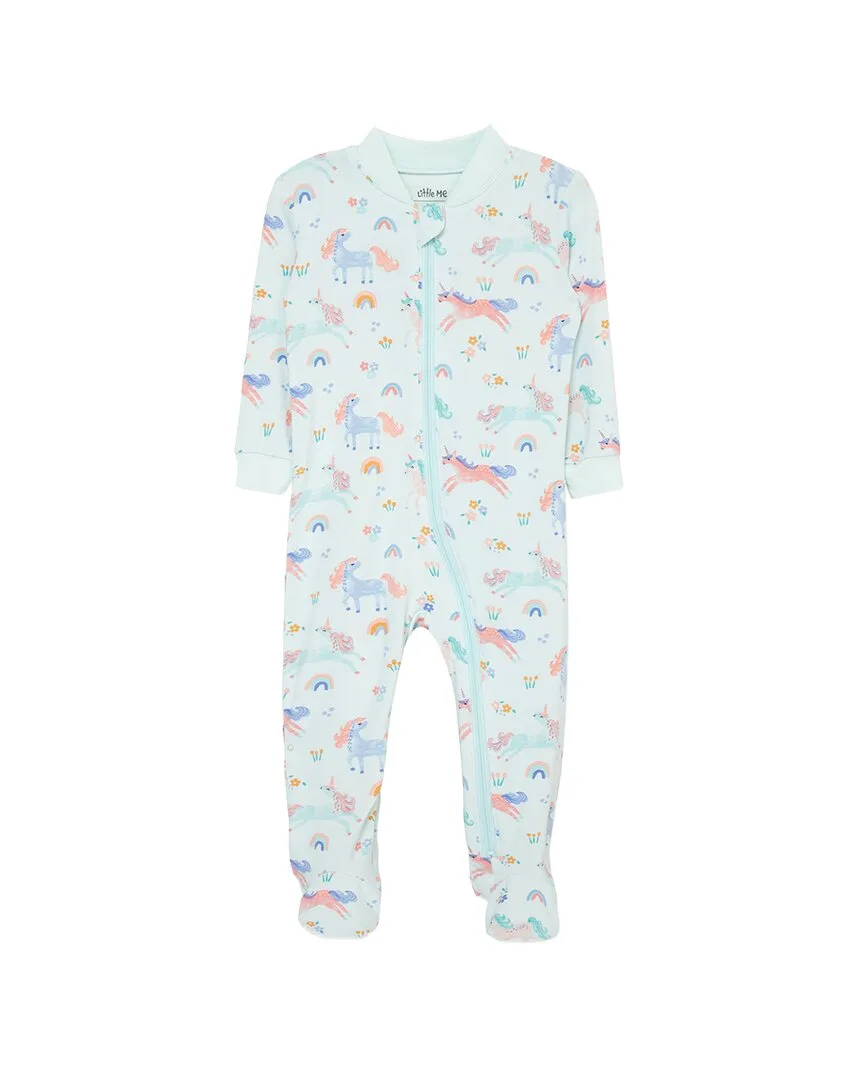 Unicorn Zip Front Footie by Little Me