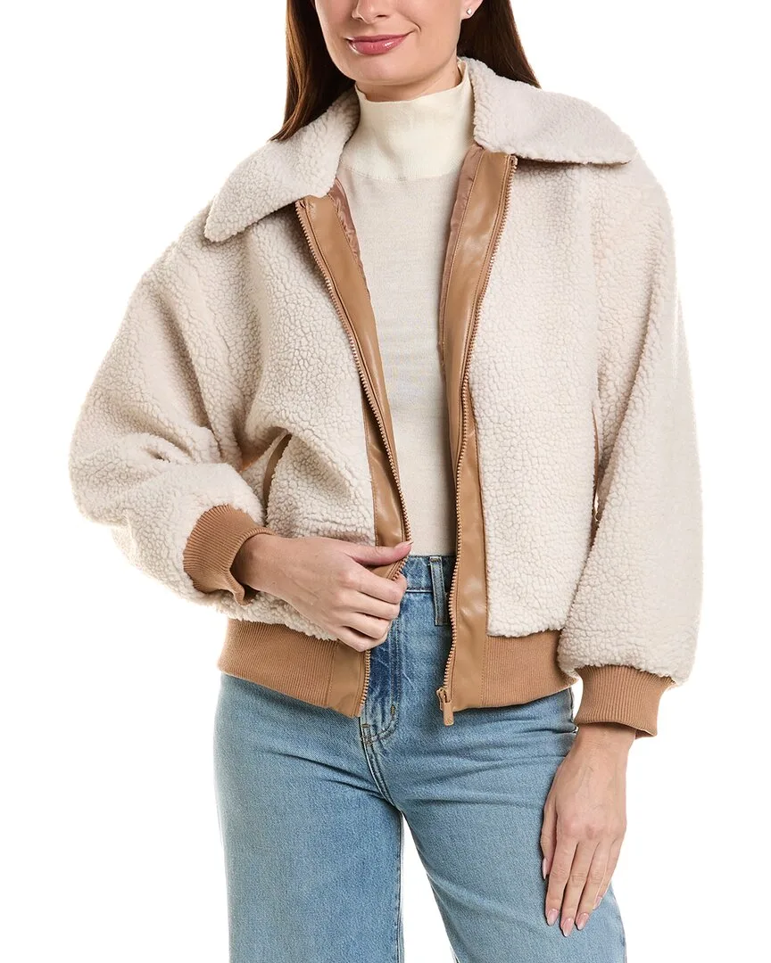 Bova Mixed Media Berber Bomber Jacket