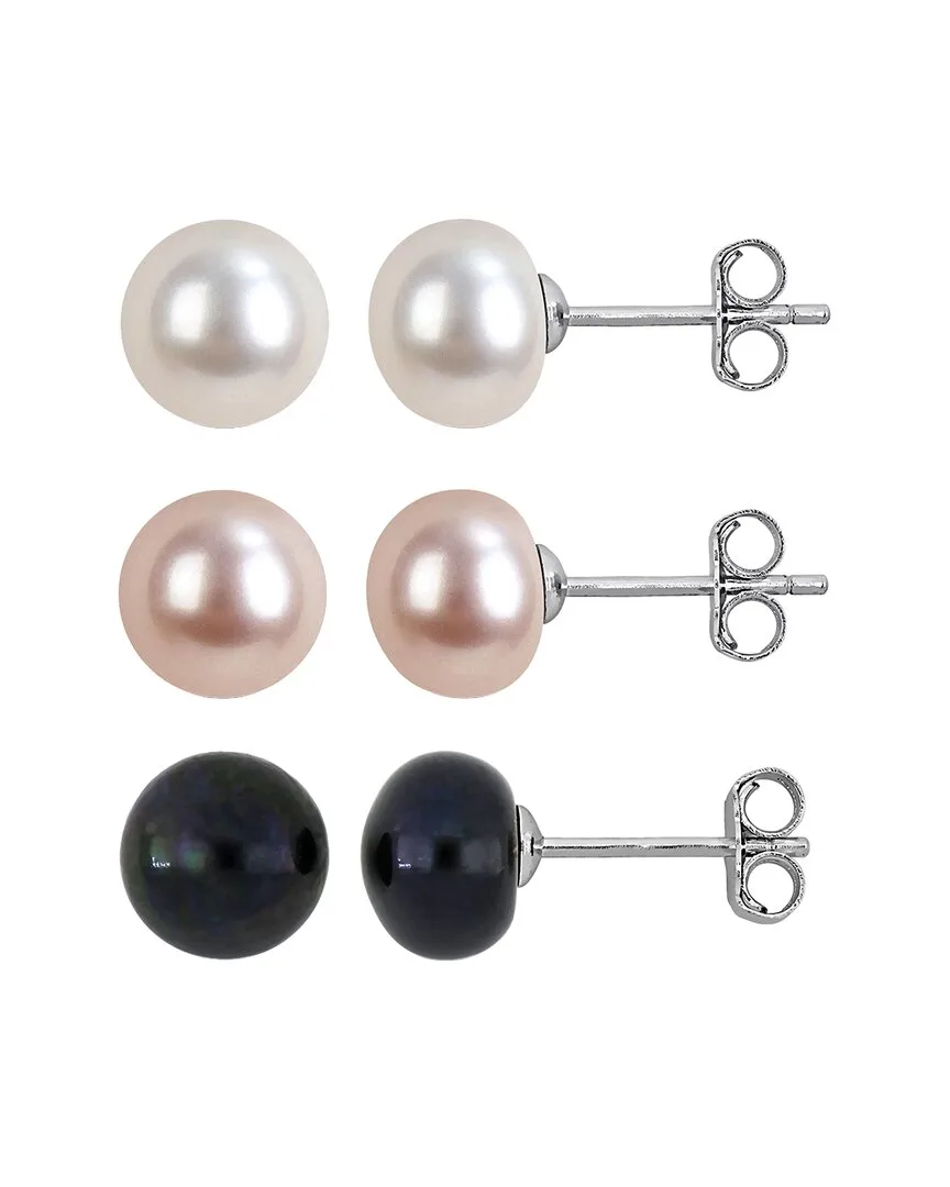 Silver 7-8Mm Pearl Stud Earrings by Rina Limor