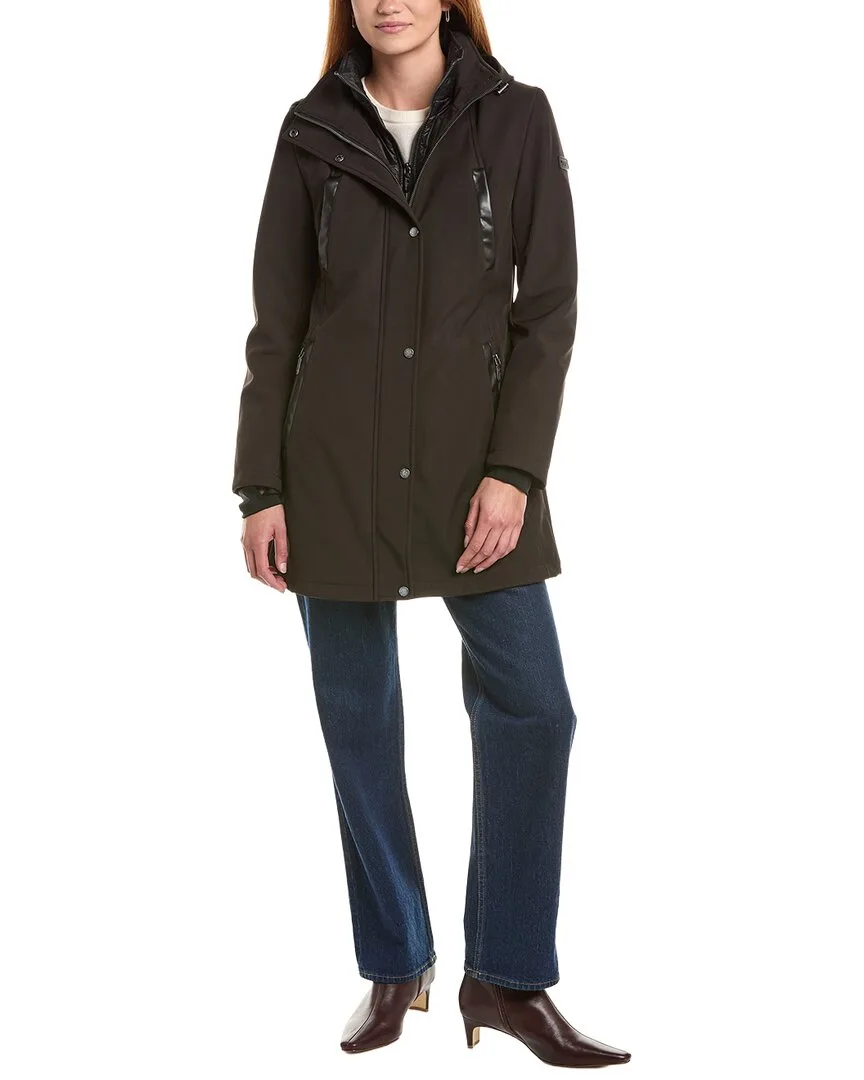 Hooded Stand Collar Softshell Coat