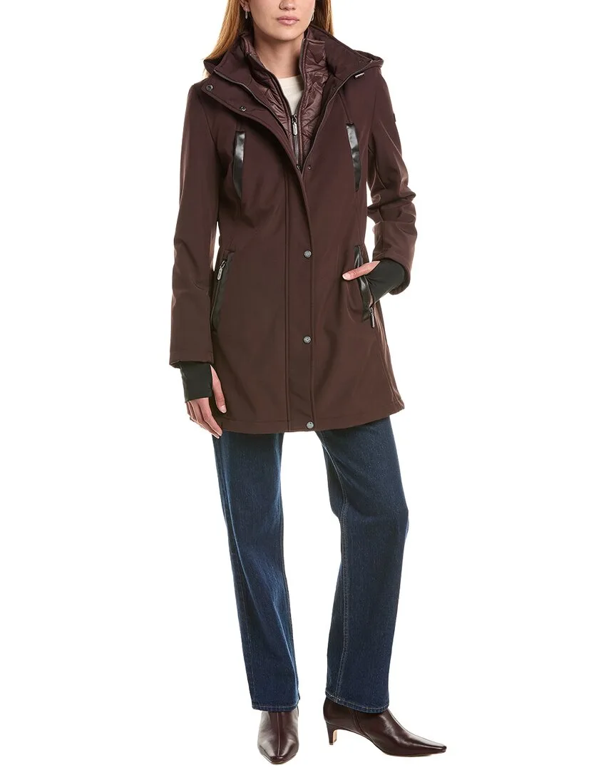 Hooded Stand Collar Softshell Coat