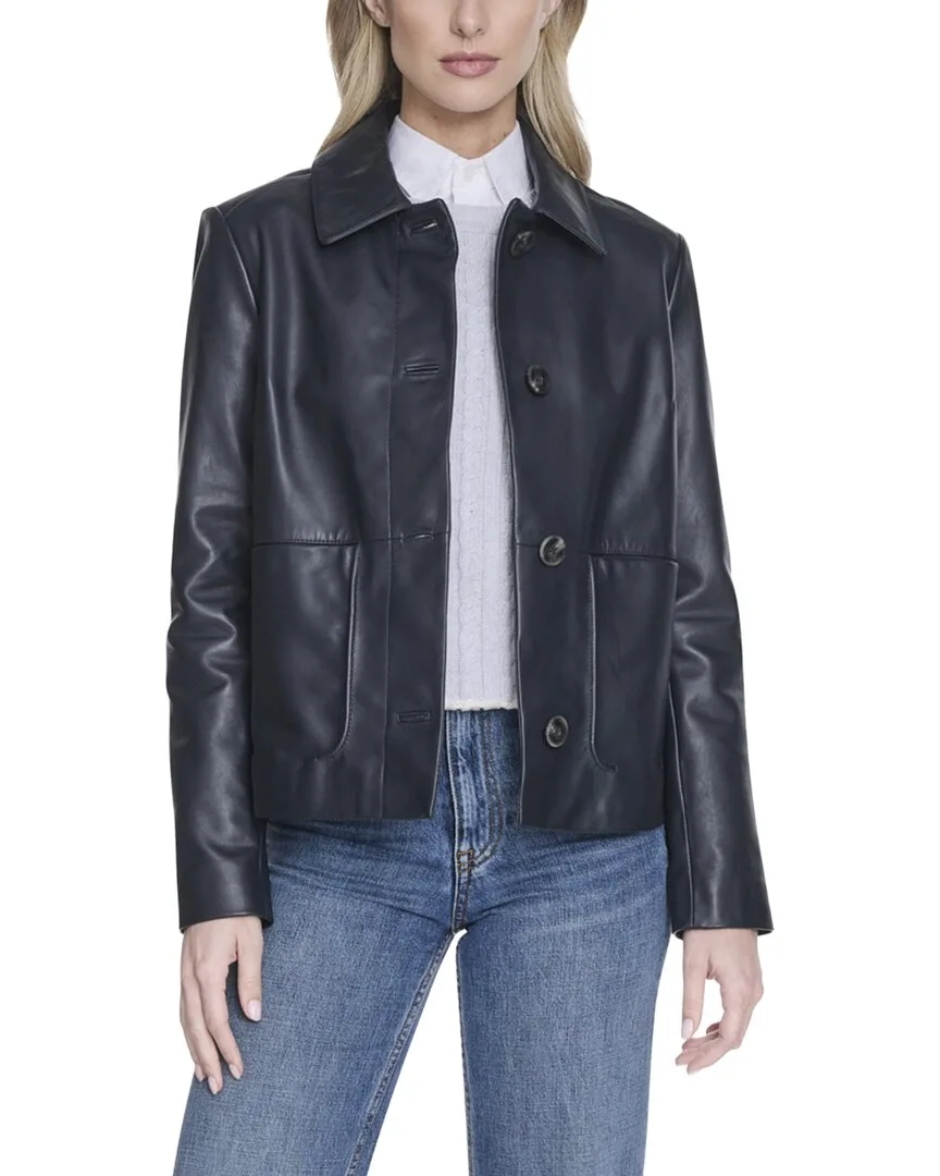 Embossed Trucker Jacket by COLE HAAN