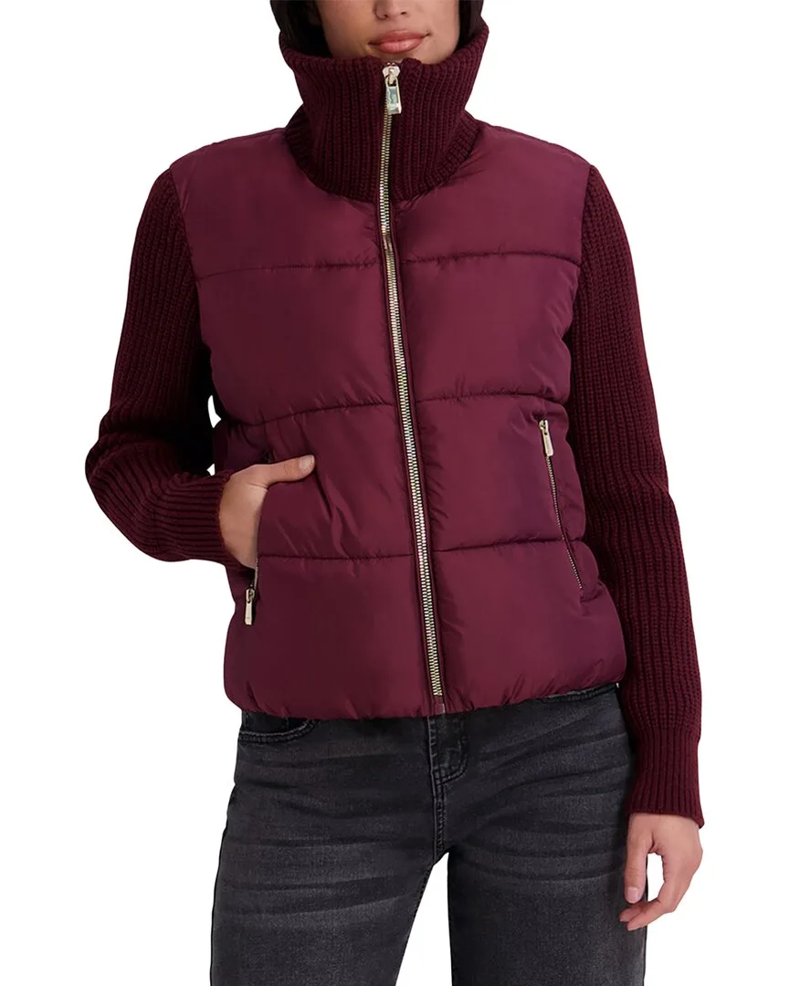 Mixed-Media Puffer Jacket