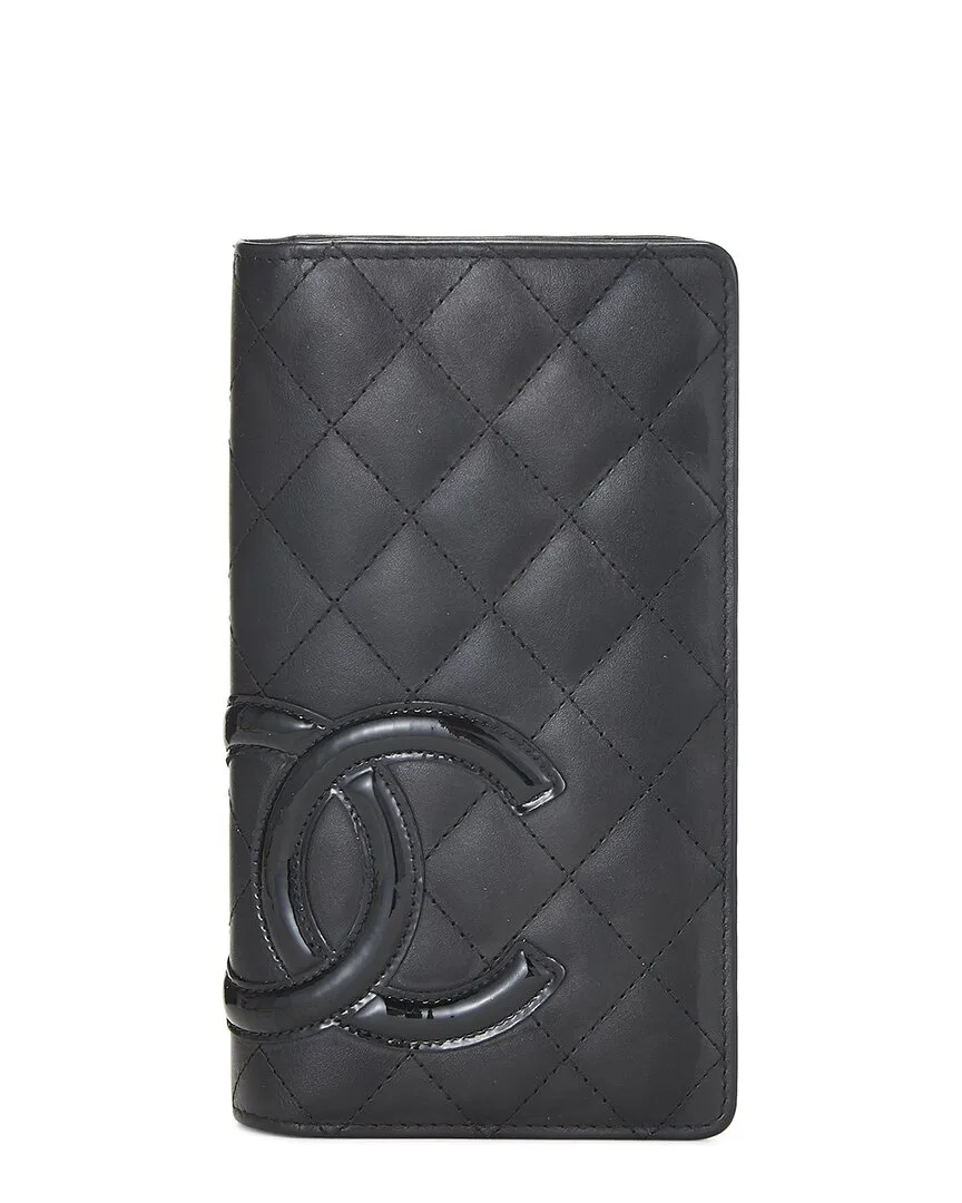 Black Quilted Calfskin Cambon Long Wallet (authentic Pre-Loved)