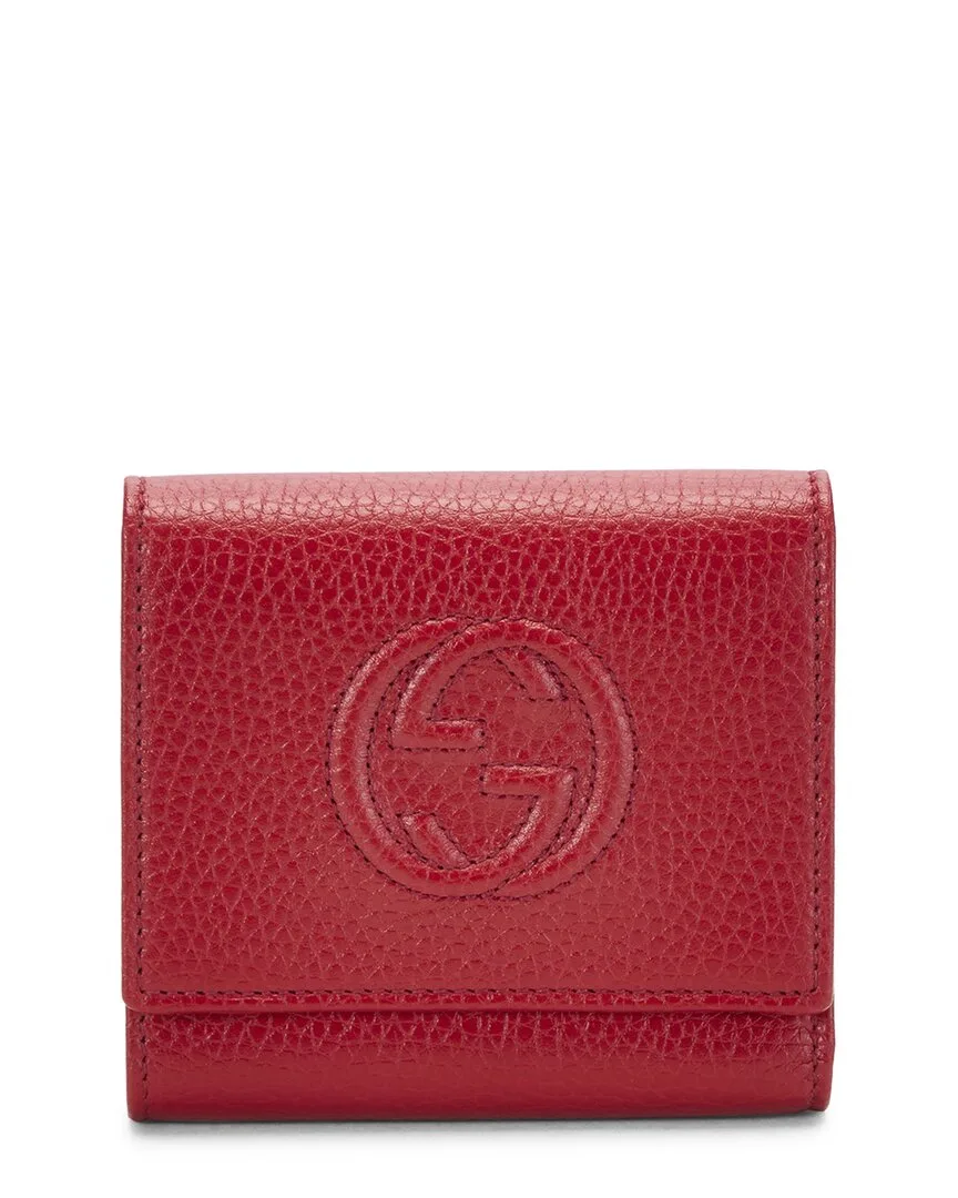 Red Leather Soho Trifold Wallet (authentic Pre-Loved)