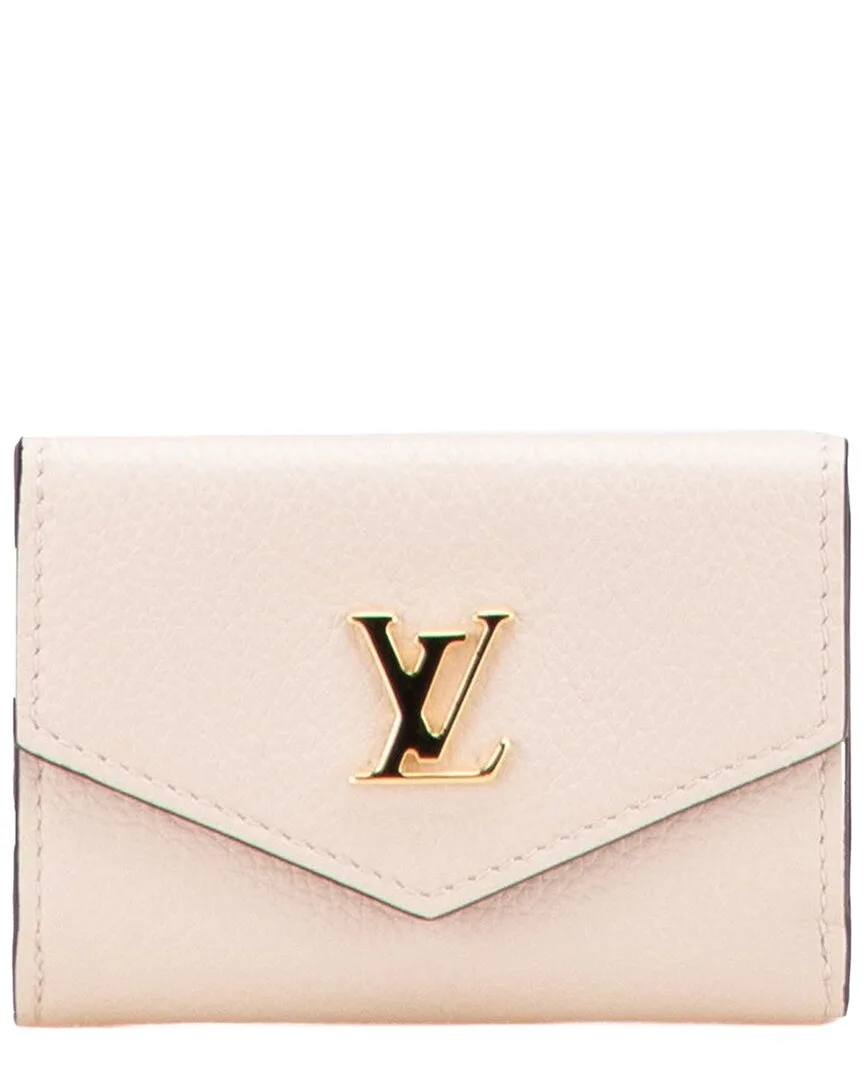 Beige Portefeuille Lock Mini Wallet (authentic Pre-Loved) by Louis Vuitton