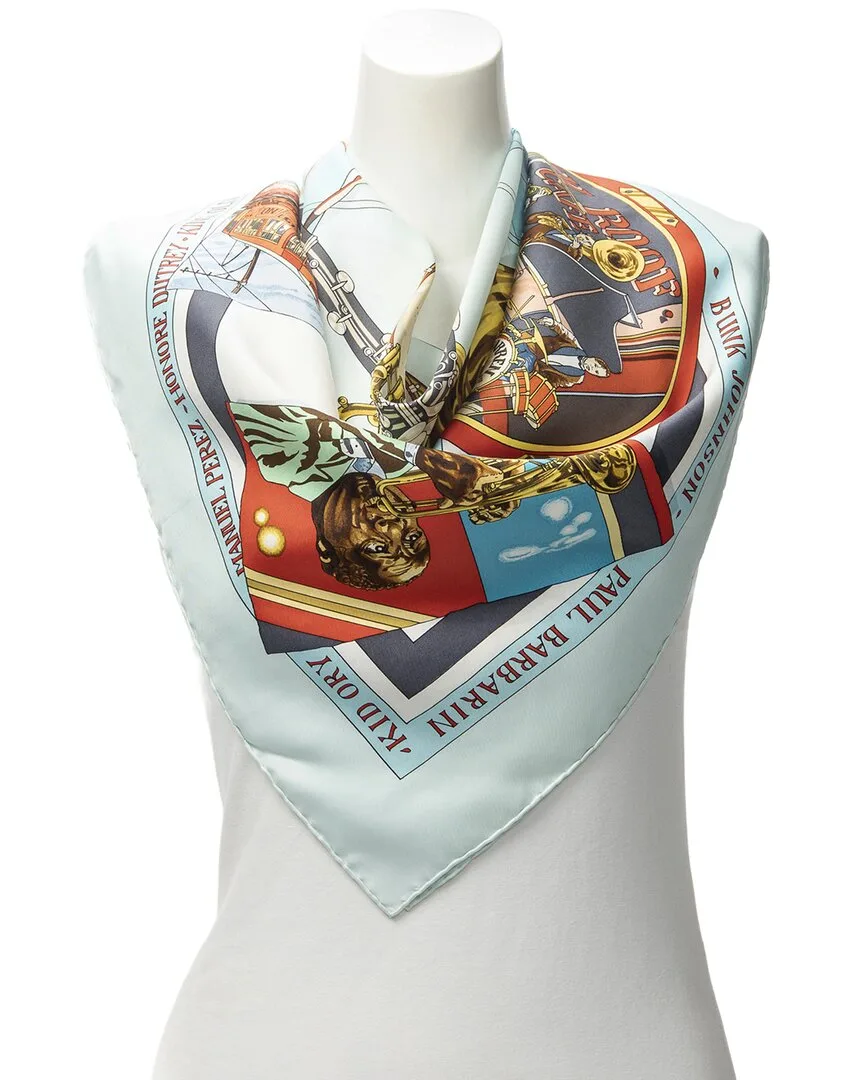 New Orleans Creole Jazz 1923 by Loic Dubigeon Scarf (authentic Pre-Loved) by Herms