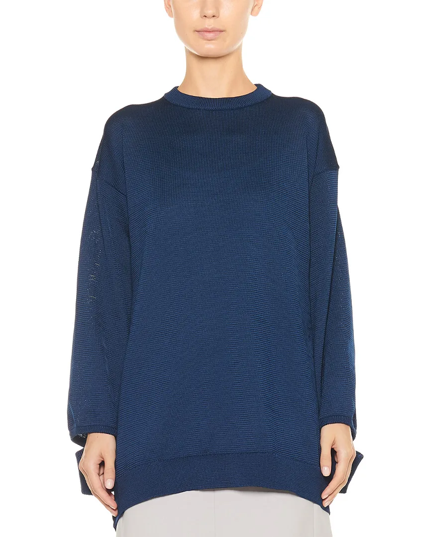 Corded Sweater Oversized Tunic Pullover by Tibi