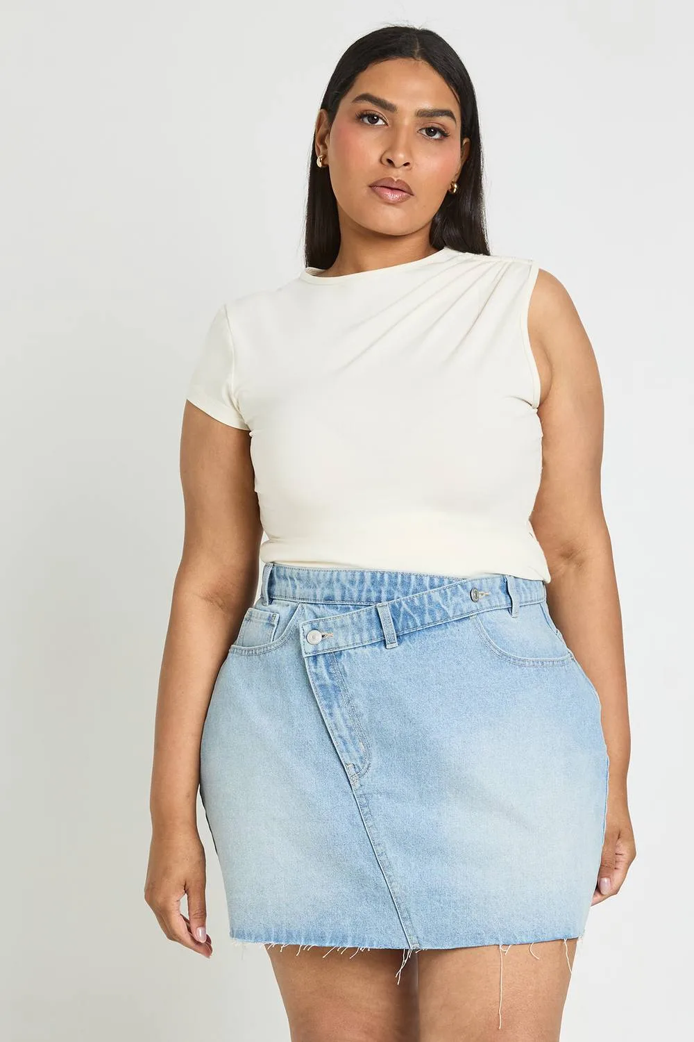 Cross Waistband Mini Skirt by boohoo