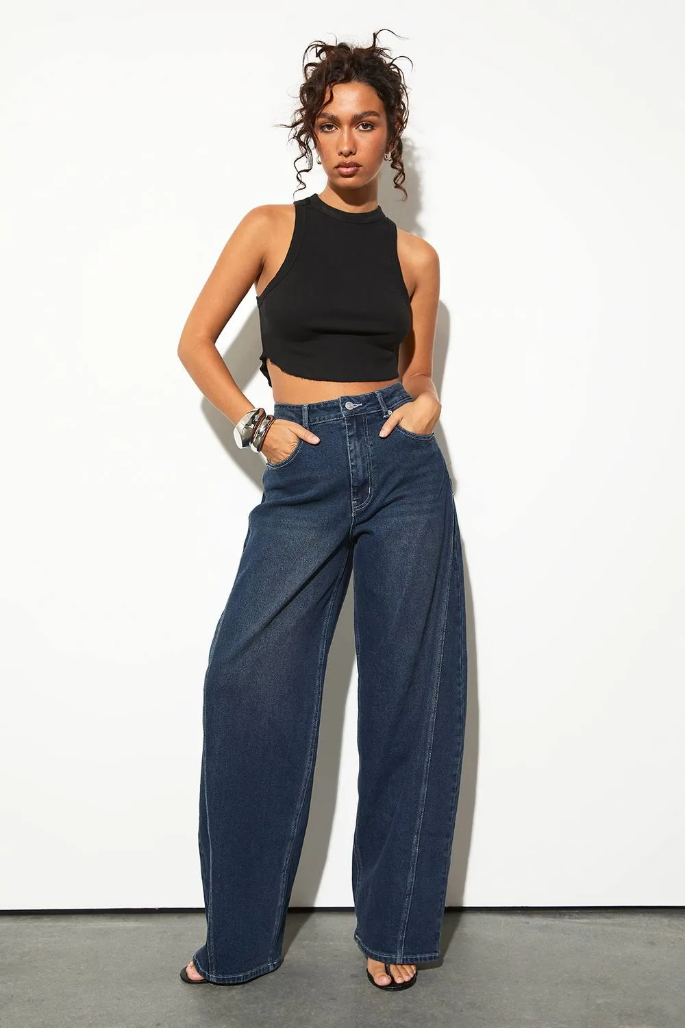 The Tall Mid Waist Barrel Jean